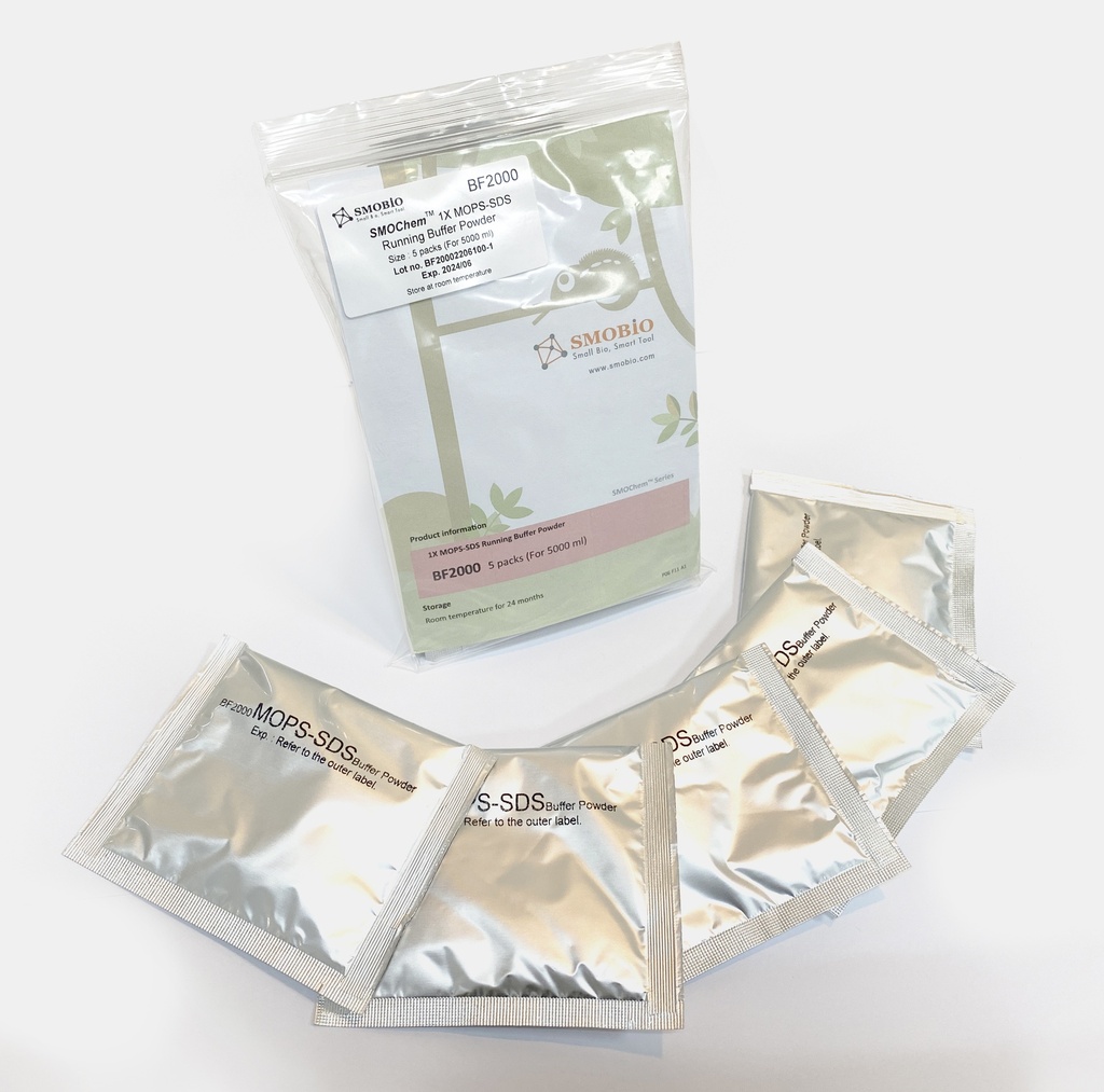 [BF2000] SMOChem™ 1X MOPS-SDS Running Buffer Powder, 5  packs (For 5000 ml)