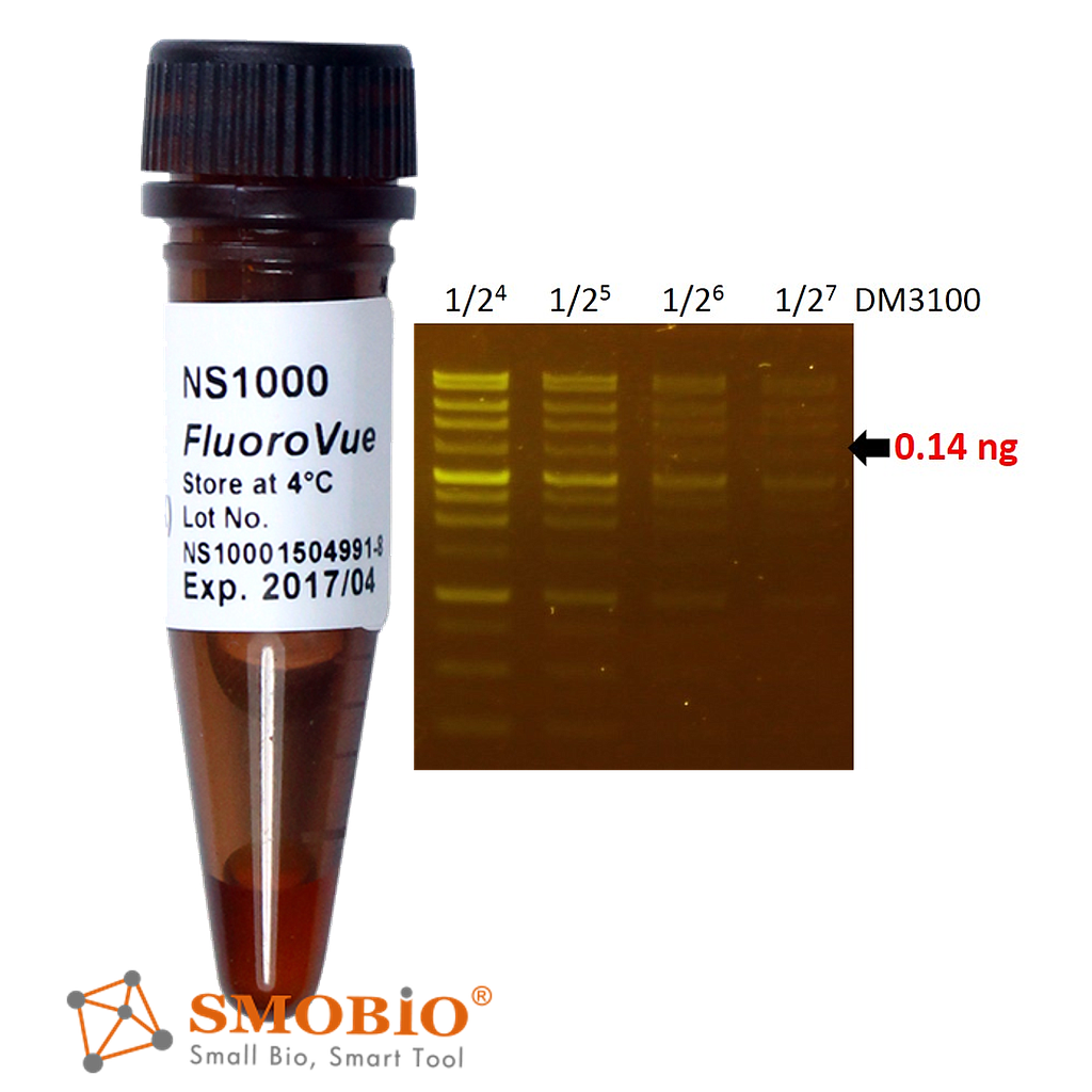 [NS1000] [NS1000] FluoroVue™藍光/紫外光雙用萬倍螢光核酸無毒安全染料, 500 μl